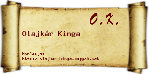 Olajkár Kinga névjegykártya