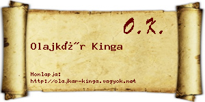Olajkár Kinga névjegykártya